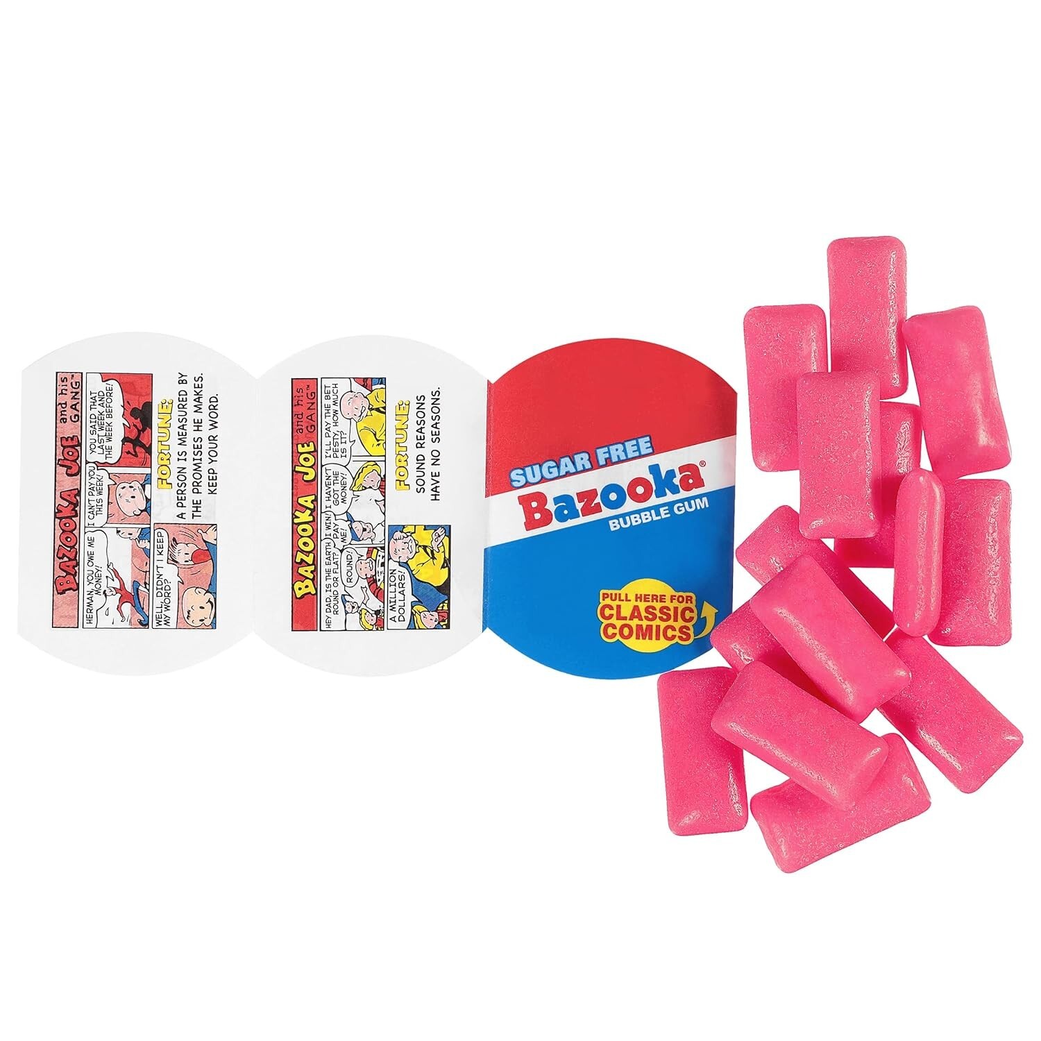 Bazooka Sugar-Free Bubble Gum Pellets Bag – 120 Count Bulk Gum, Original Flavor