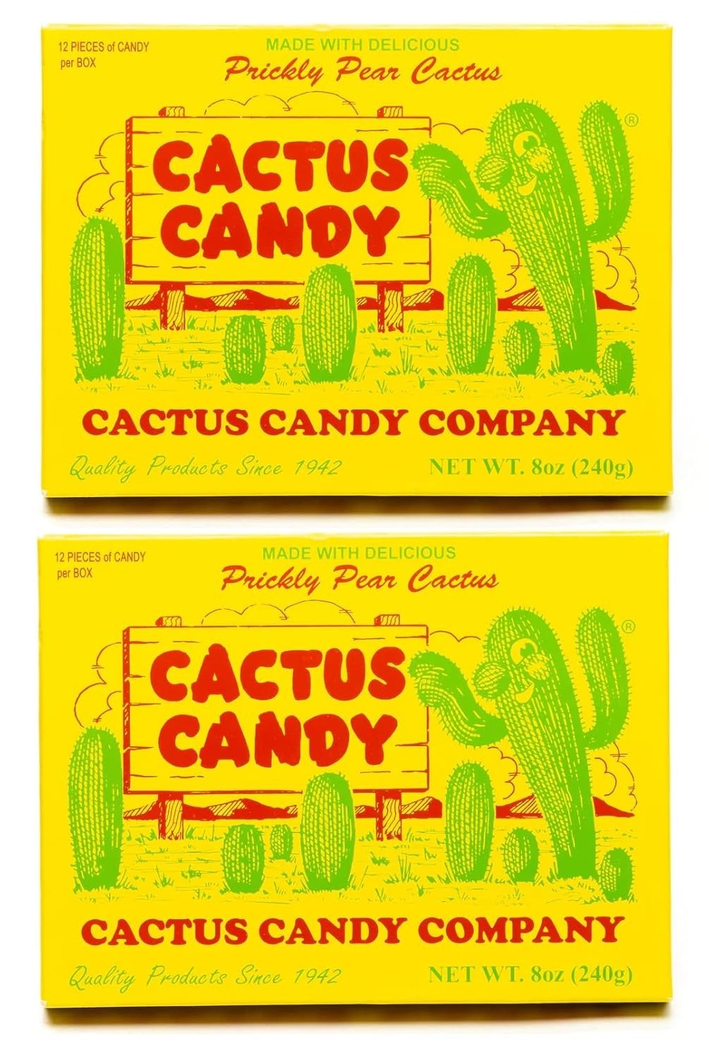Cactus Candy Company 1/2 LB Box Arizona Prickly Pear Cactus Candy (Pack of 2)