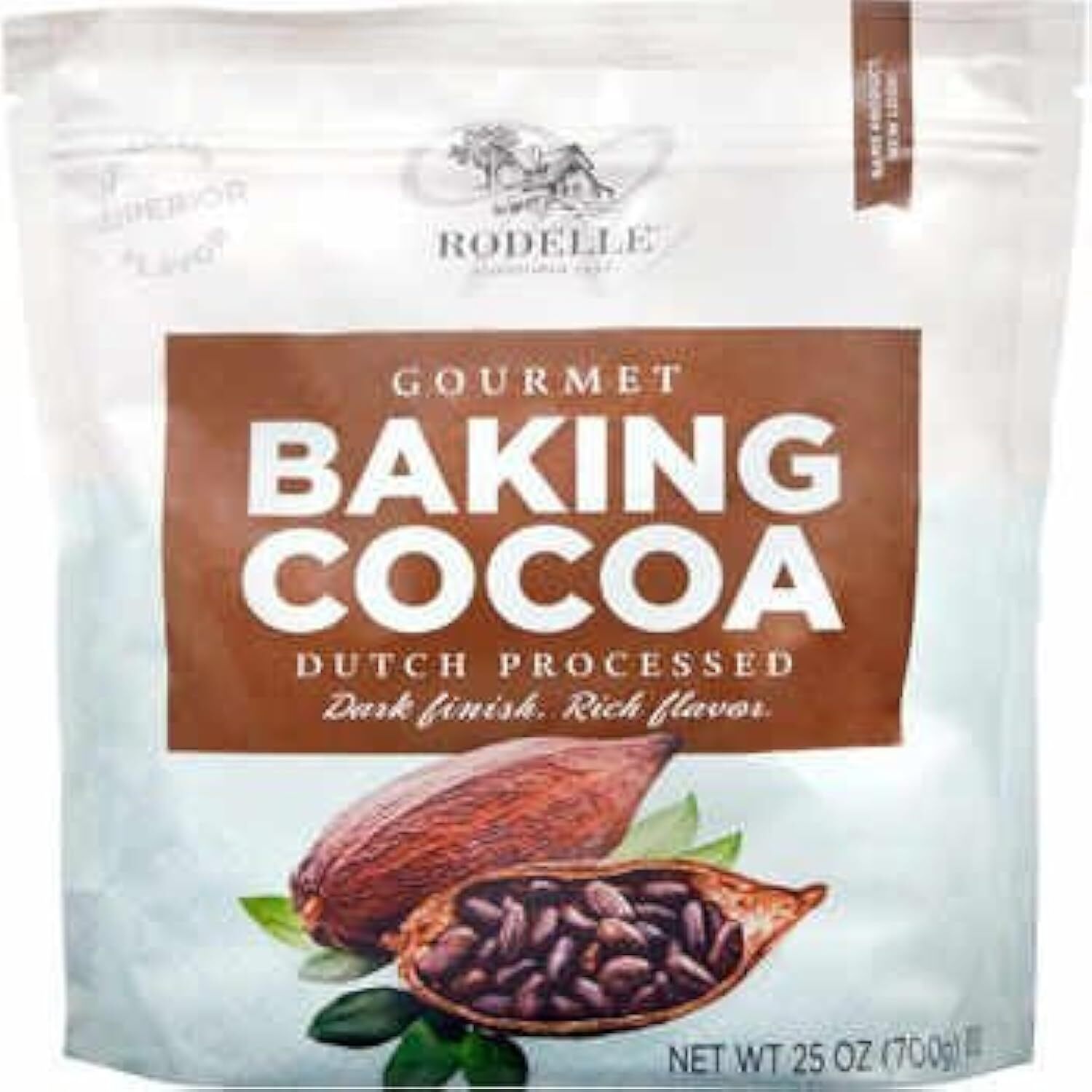 Rodelle Gourmet Baking Cocoa Powder, Dutch Processed, 25 oz in a resealable bag