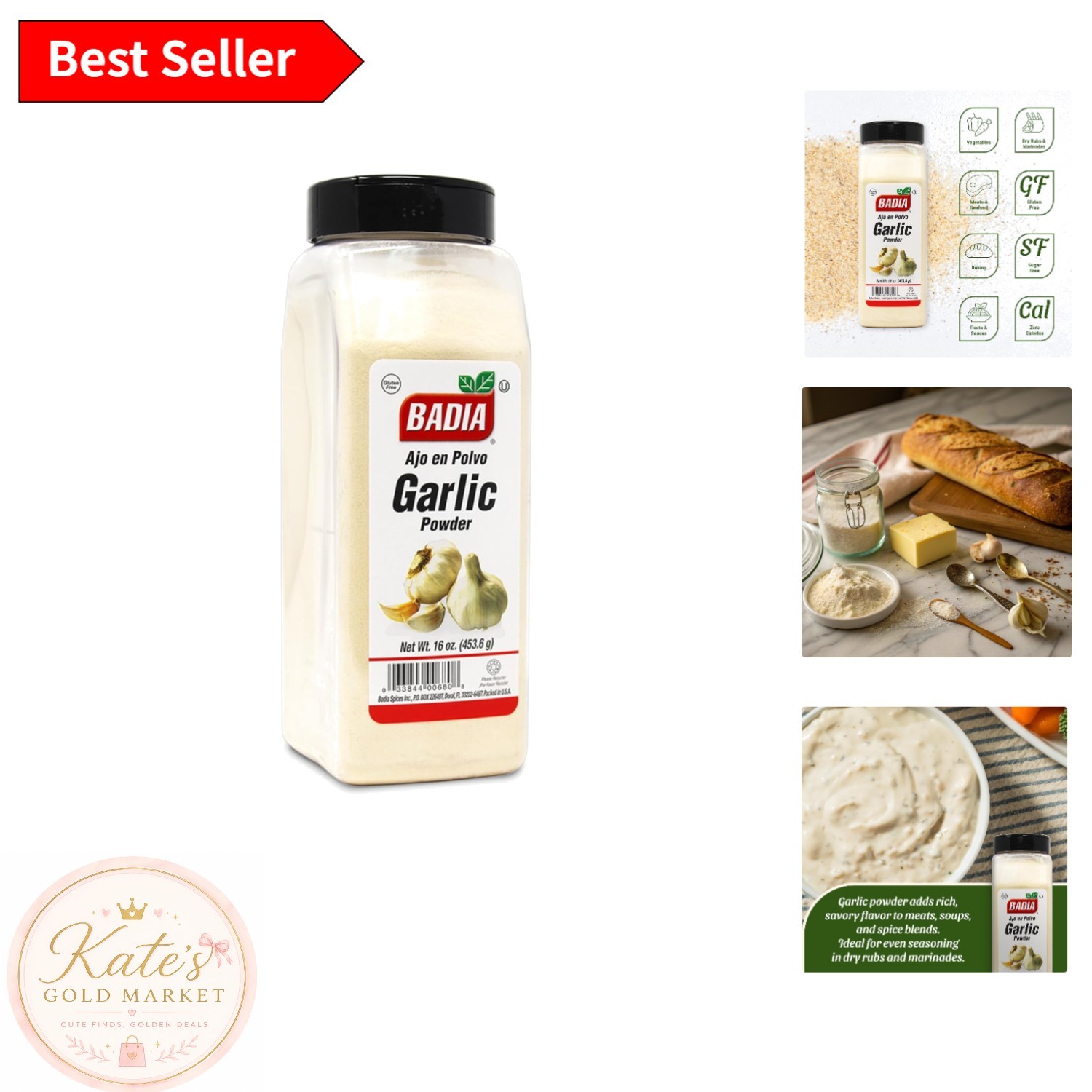 16 oz Garlic Powder – Essential Spice for Flavorful Meats, Sauces, and More
