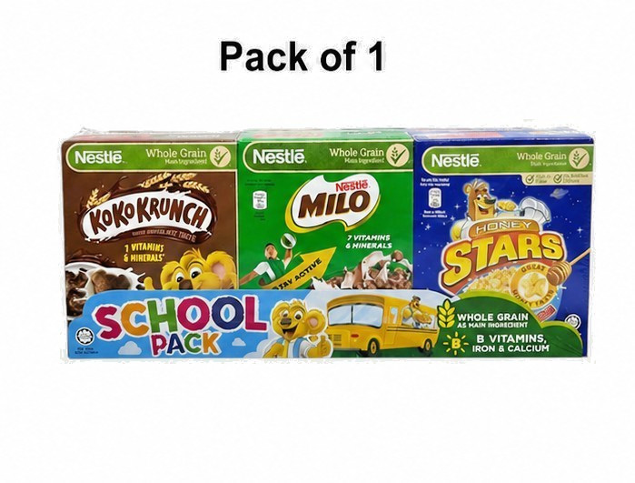 Nestle School Pack Cereal 6 in 1 Koko Krunch Milo Honey Stars Breakfast 140g