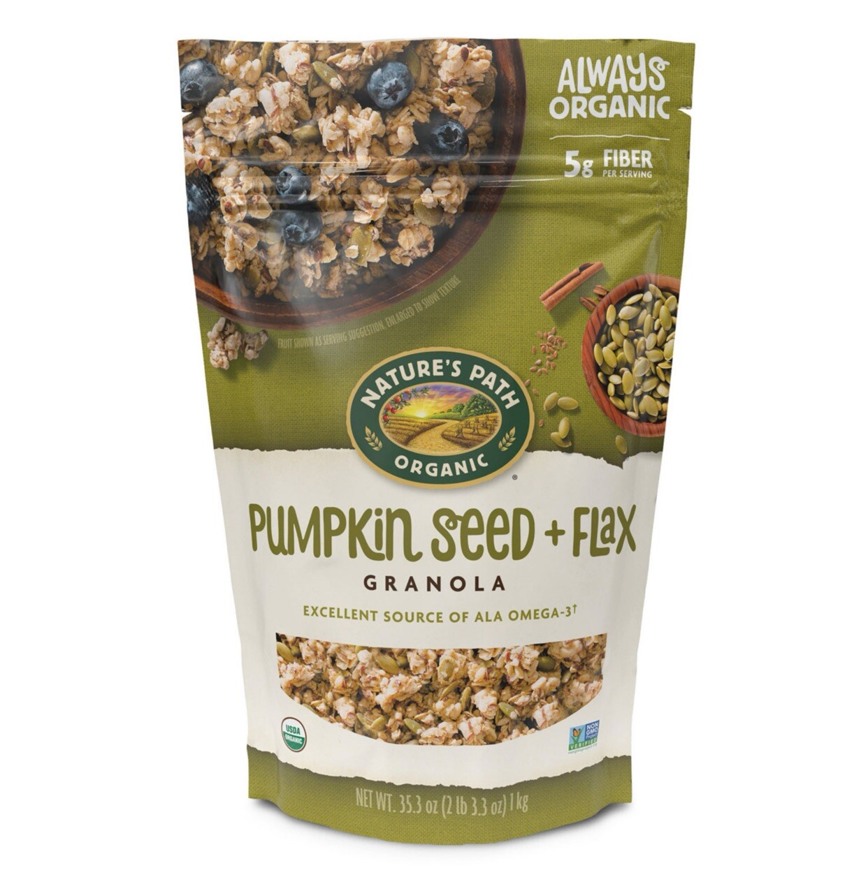 Nature’s Path Organic PUMPKIN SEED + FLAX Granola Fiber Protein 35.3 oz 1 BAG