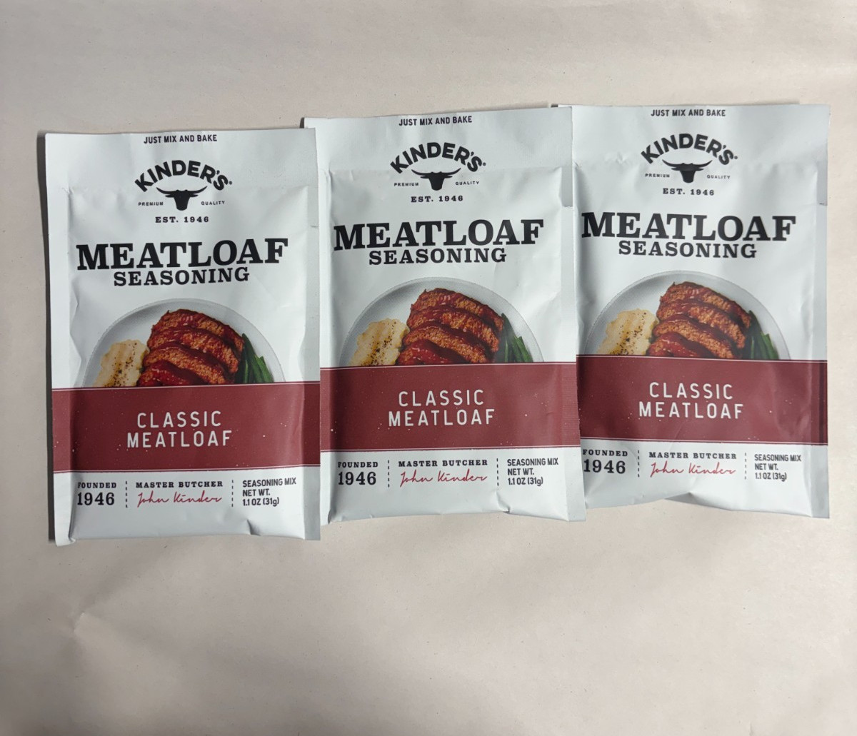 Kinder’s Classic Meatloaf Seasoning Mix 1.1oz (3 Pack)
