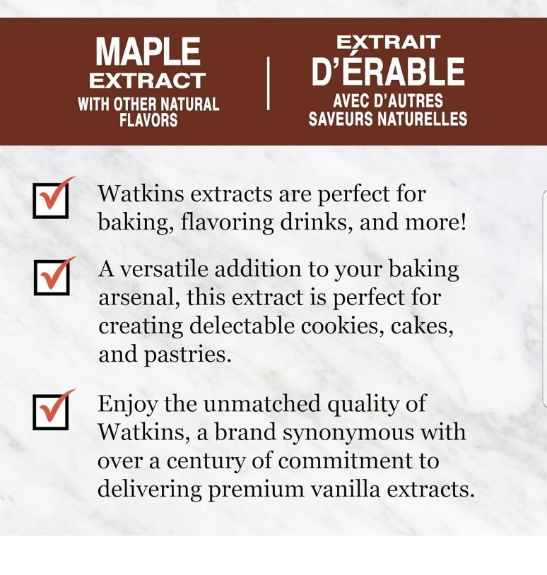 Watkins Maple Extract Flavoring 2 Fl Oz Gluten Free Non GMO Fast Shipping