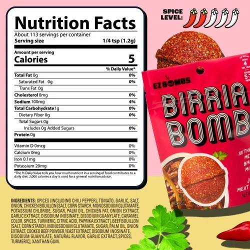 EZ Bombs Birria Bomb Seasoning, 1 Pack – Authentic Mexican Spice Mix for Tacos,,