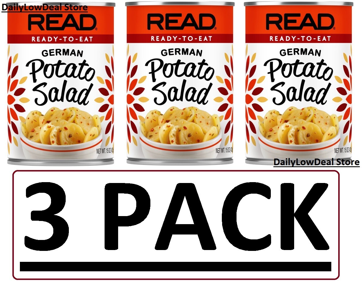 3 CANS – Read Ready to Eat German Potato Salad 15 oz (Total 45 oz) FAST SHIP!!