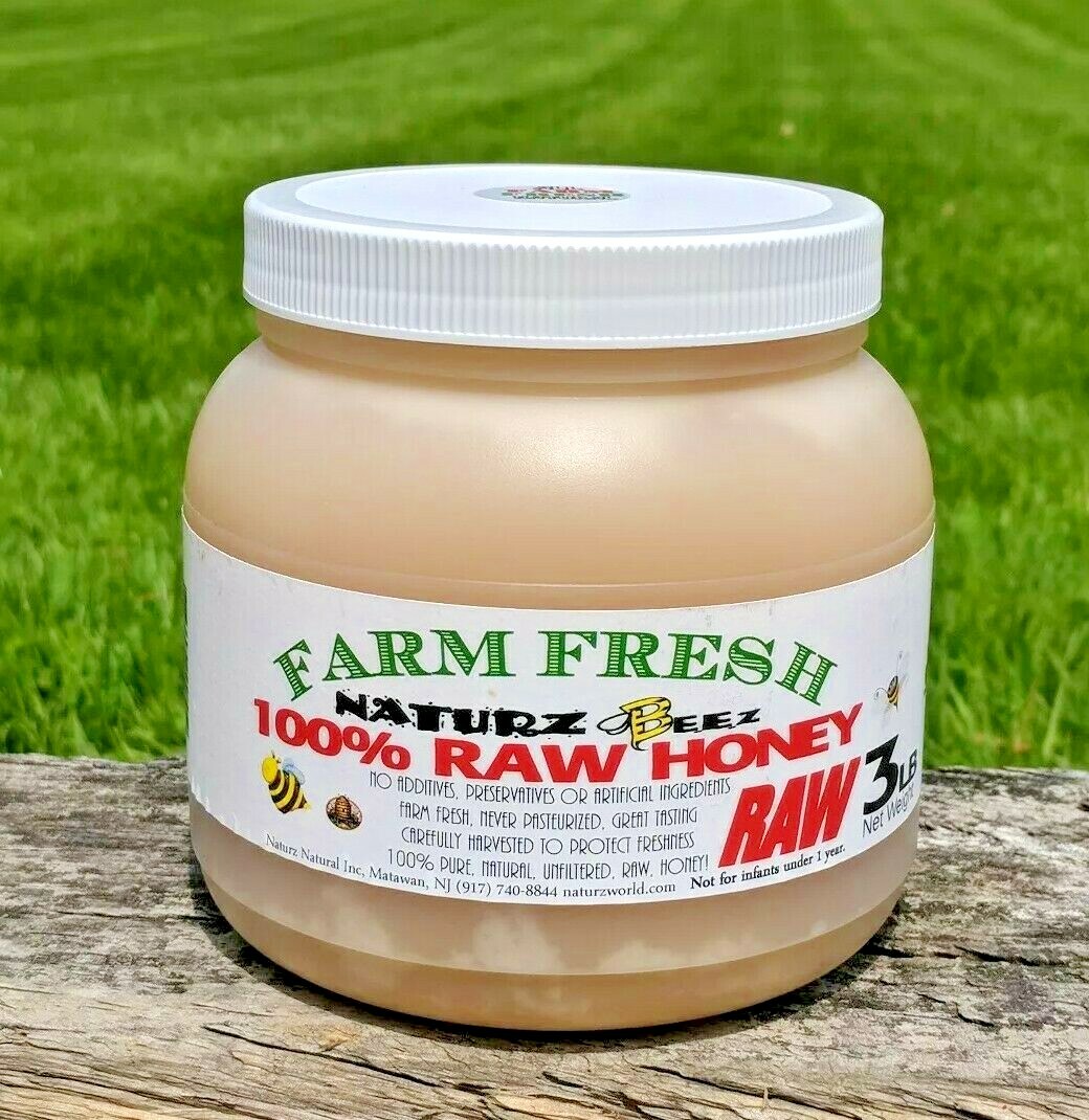 RAW HONEY CREAMY CLOVER 3 LB / 1.36kg / 48oz 100% PURE NATURAL RAW UNFILTERED