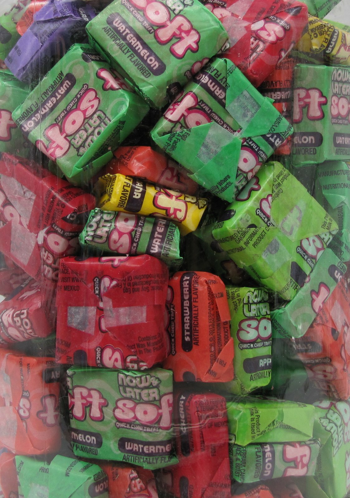 Now and Later Soft Giant Candy Tub Assorted Flavors Free Shipping Bulk 120 ct