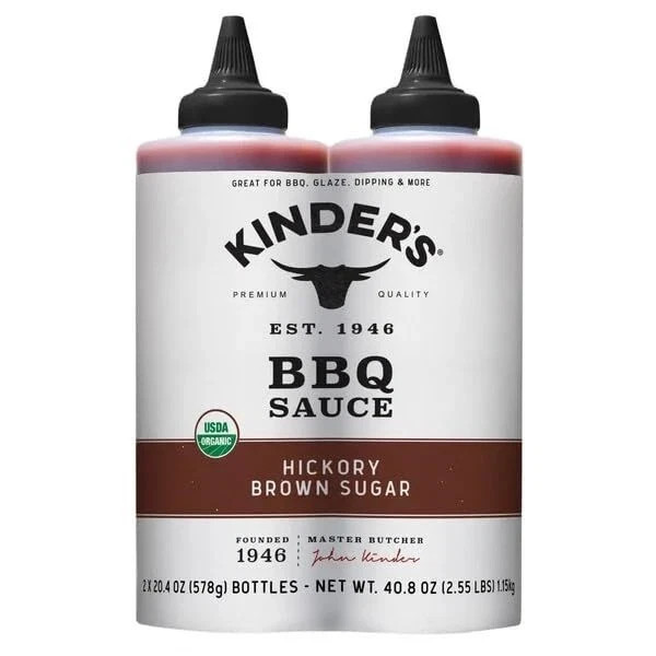Kinder’s Organic Hickory Brown Sugar BBQ Sauce, 20.4 Ounce (Pack of 2)