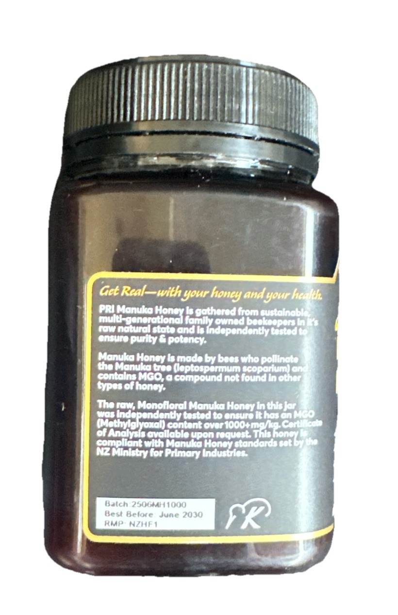 P.R.I Manuka Honey MGO 1000+ 1.1lb Raw High Strength 500g (1 lb. 1.6 oz.)