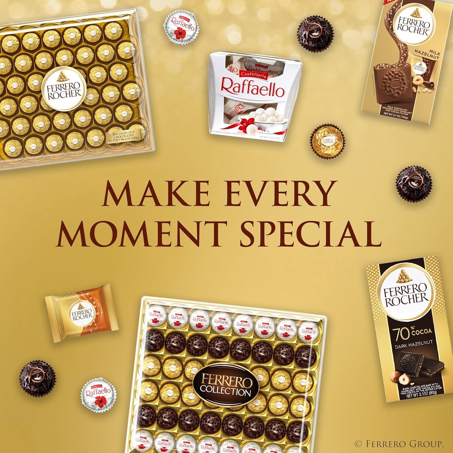 Elegant Assorted Chocolate Box: 24 Fine Hazelnut and Coconut Confections, 9.1 oz