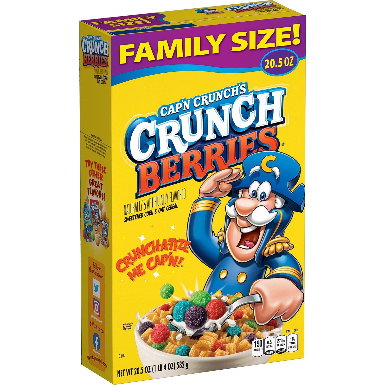 Cap’n Crunch Cereal, Berries, 20.5oz Box 20.5 Ounce (Pack of 1)