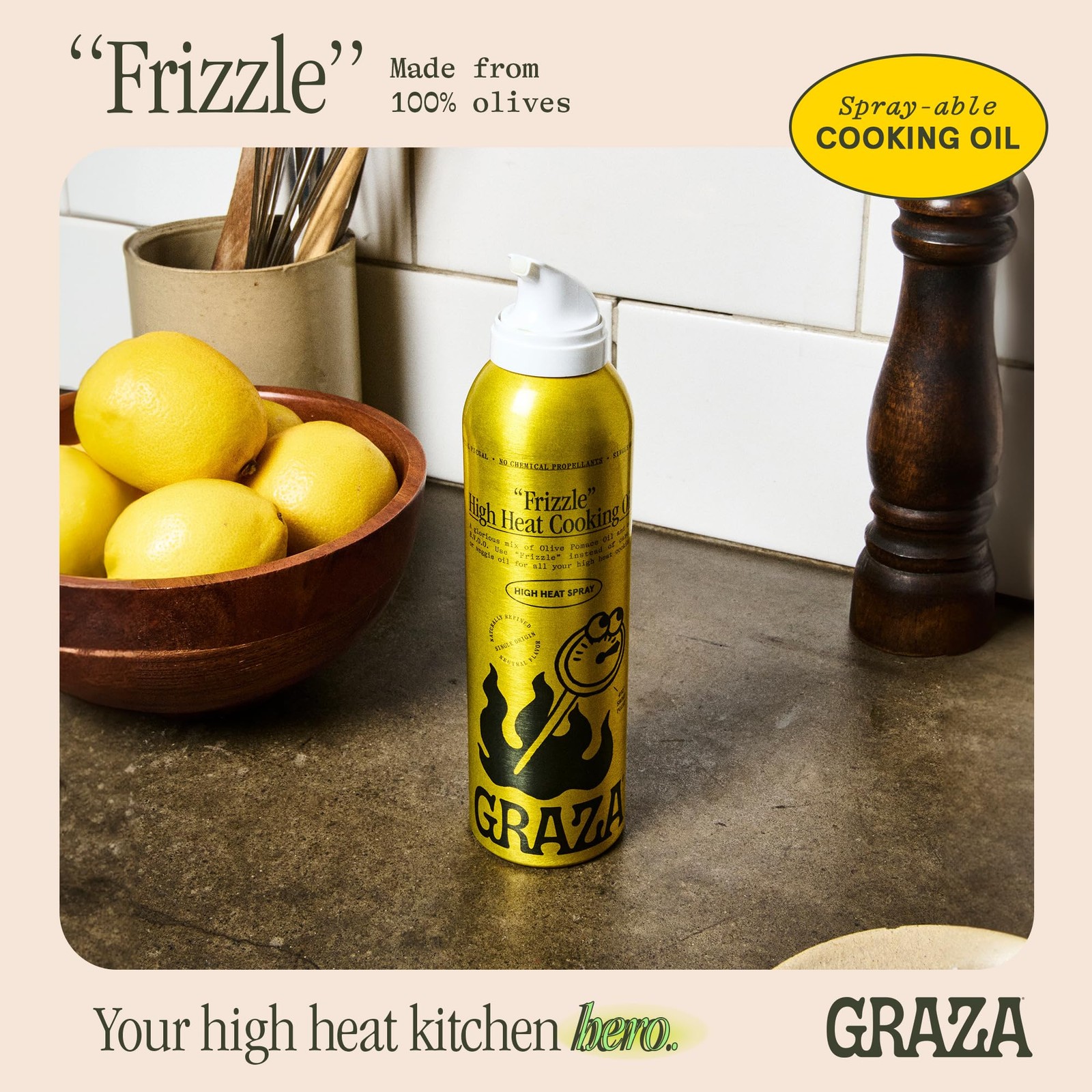 Graza Frizzle High Heat Cooking Oil Spray Cooking Oil with a High Smoke Poin…