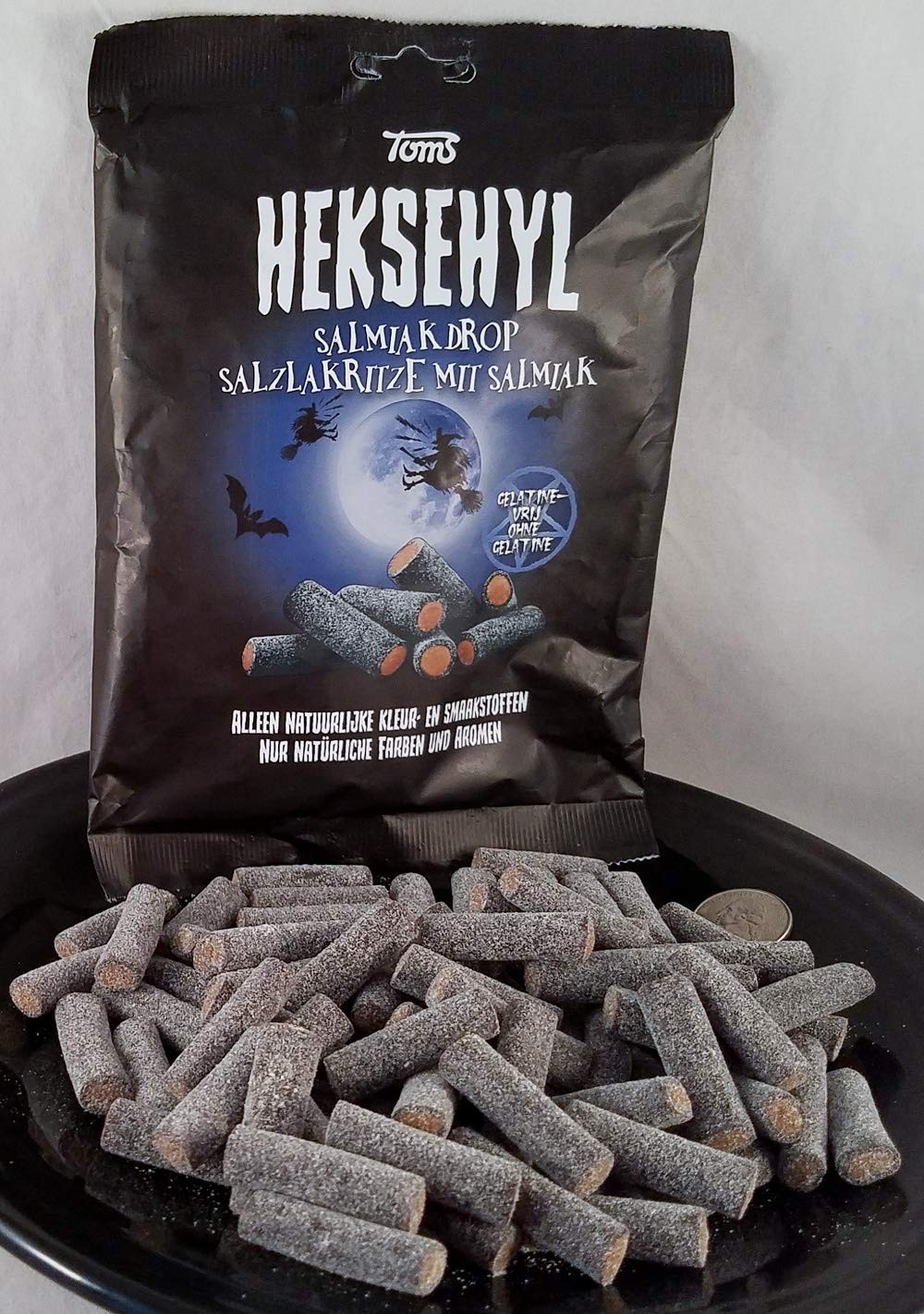 Tom’s Heksehyl Salmiak Drop Danish Black Licorice Witch 10.6 Ounces/300 Grams…