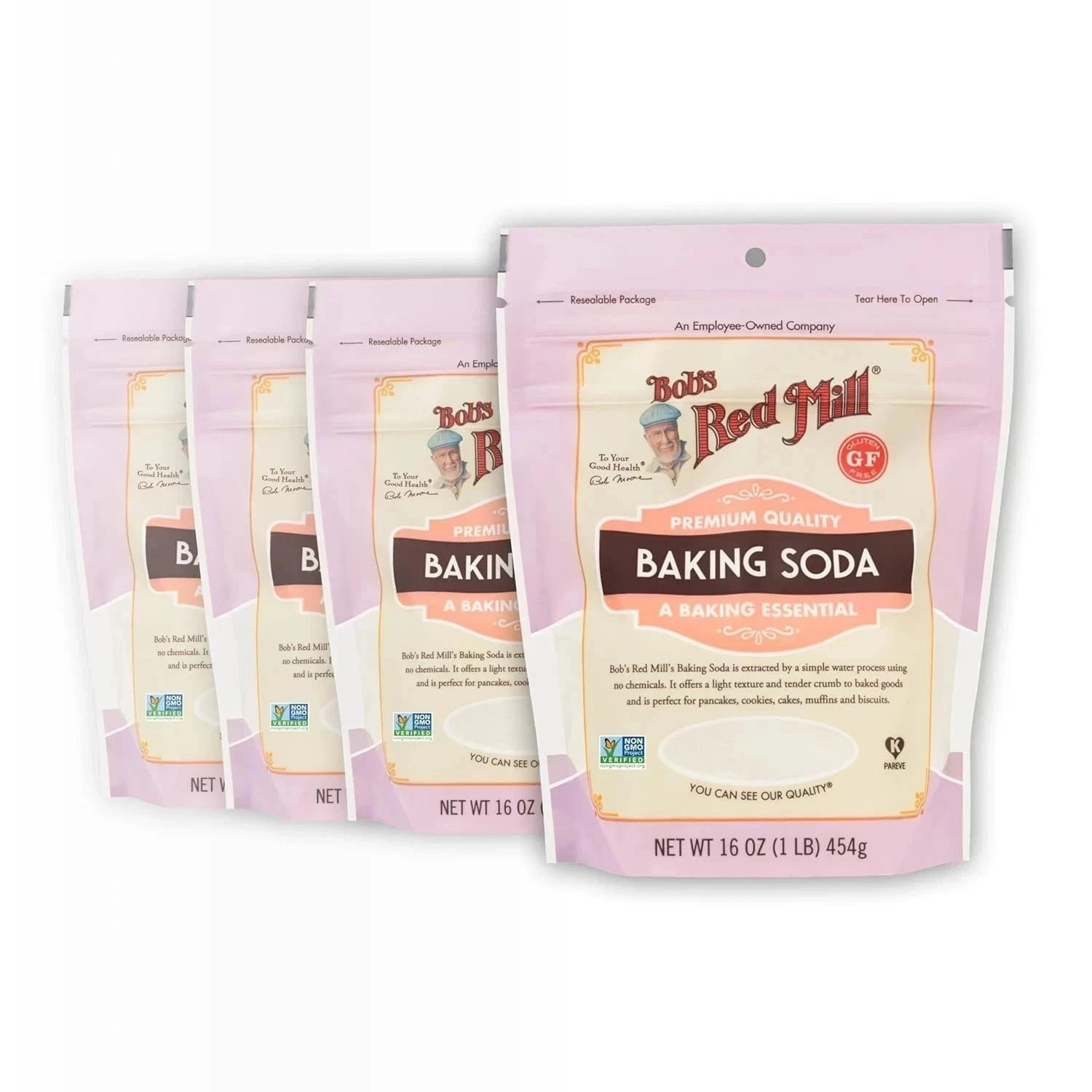 (Pack of 4) Bob’s Red Mill Baking Soda,Non GMO, Vegan, Paleo Friendly,(16 oz )