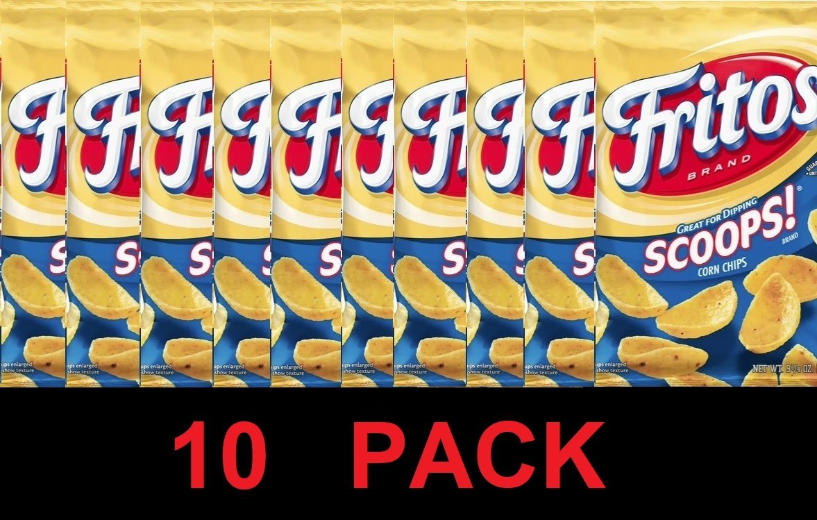 FRITOS SCOOPS Original Corn Chips 9.25 oz Bag – 10 PACK