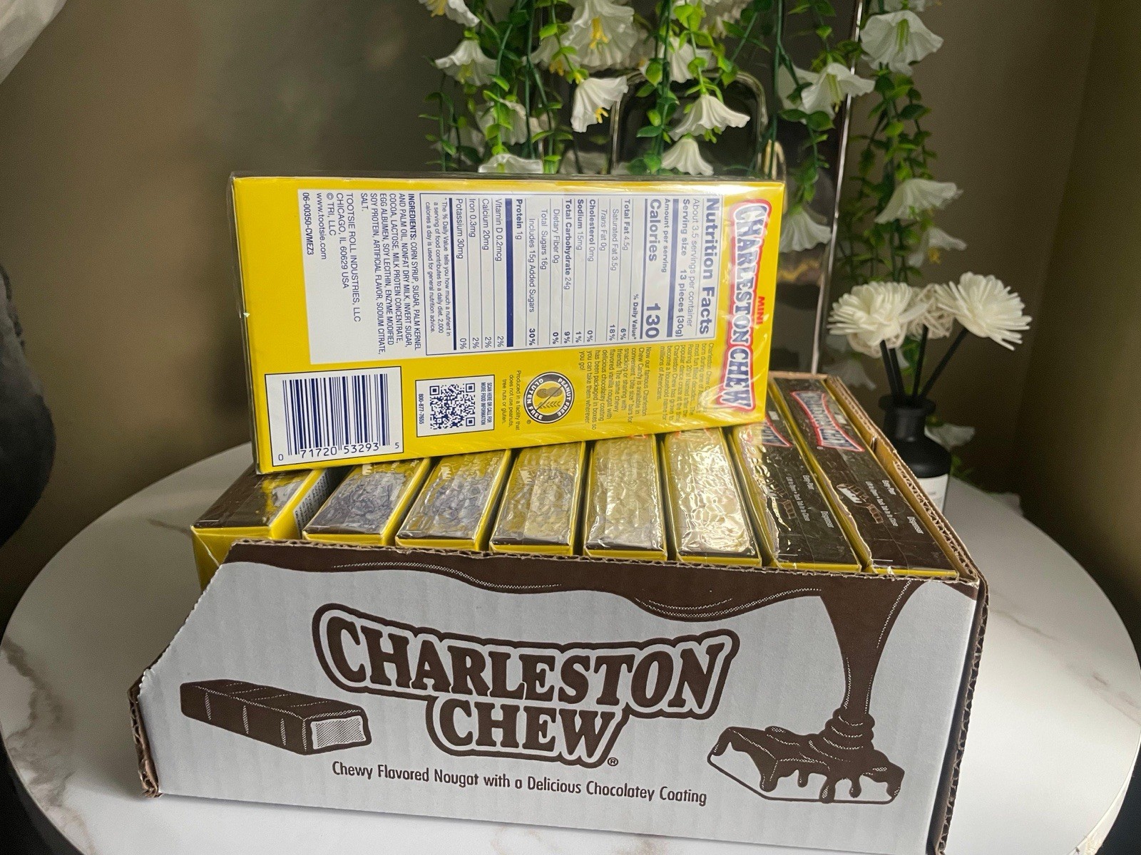 3x Charleston Chew Mini Vanilla Nougat Chocolate Coating, Gluten Free Box 3.5 oz