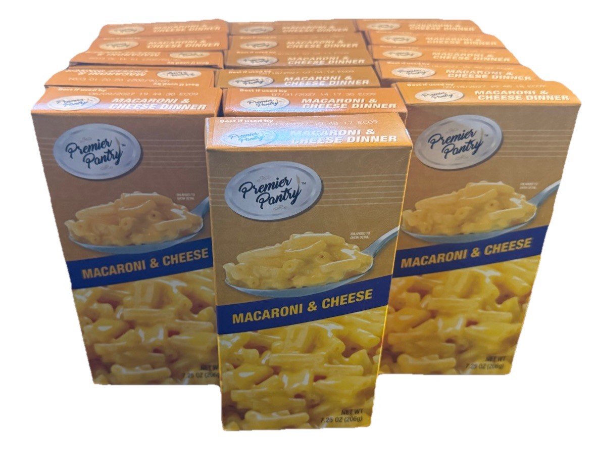 Premier Pantry Macaroni & Cheese 16 Pack 7.25oz Easy Meals Bulk Food Exp 6/27