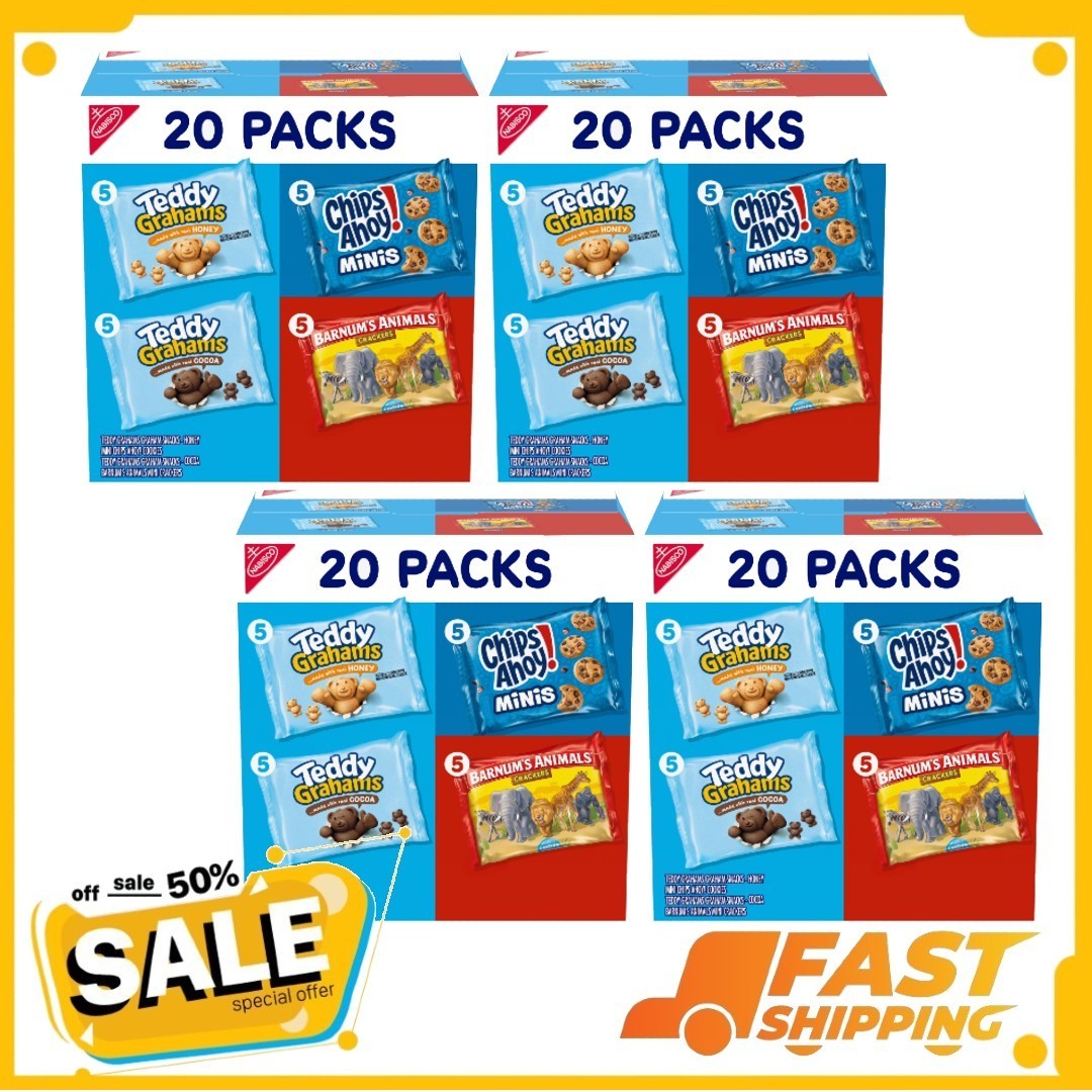Nabisco Variety Pack, Barnum’s Animal Crackers, Teddy Grahams, 80 Snack Packs