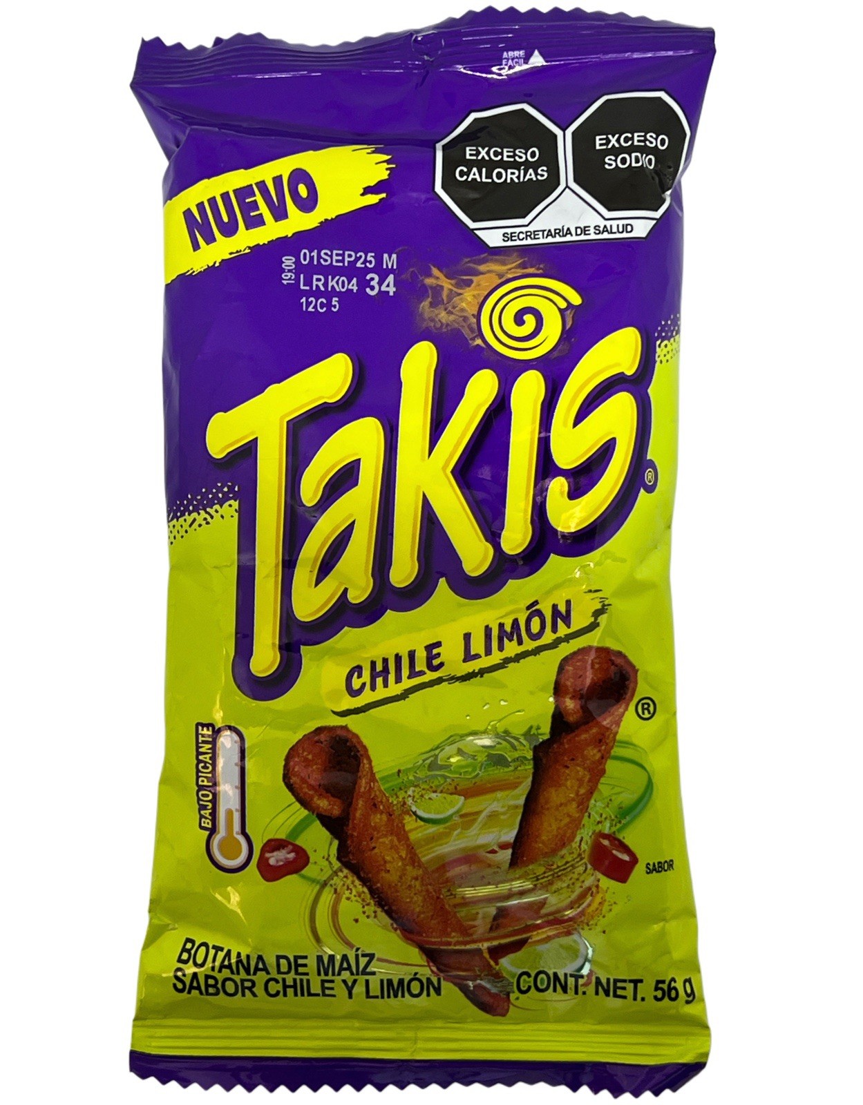 5X TAKIS CHILE LIMÓN BARCEL – 5 Paquetes de 56g c/u