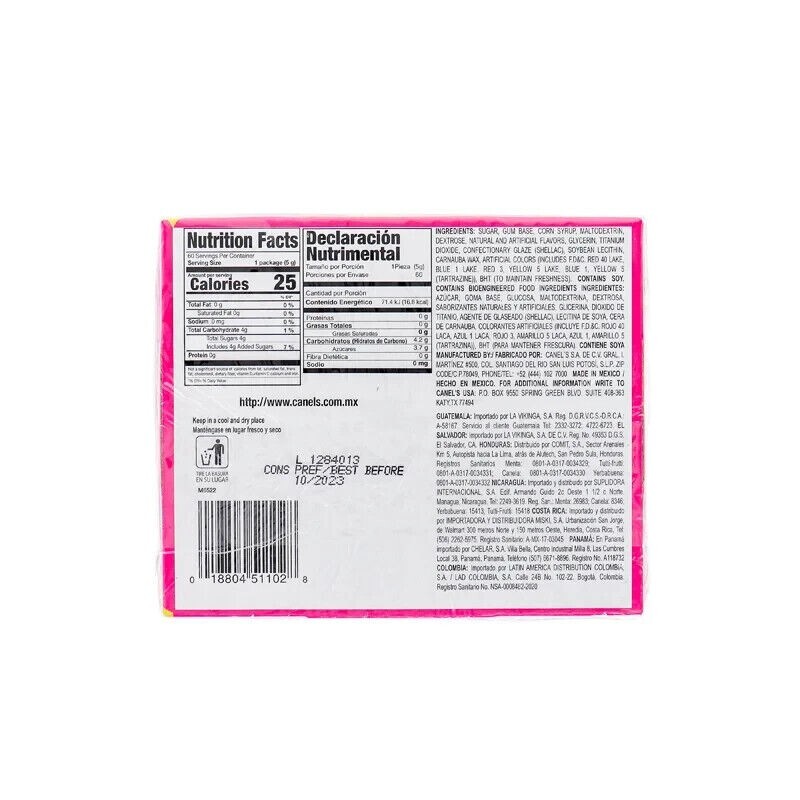 Canels Chewing Gum Chiclets Box Original Fruit Flavored 60 Count 10.58oz Candy