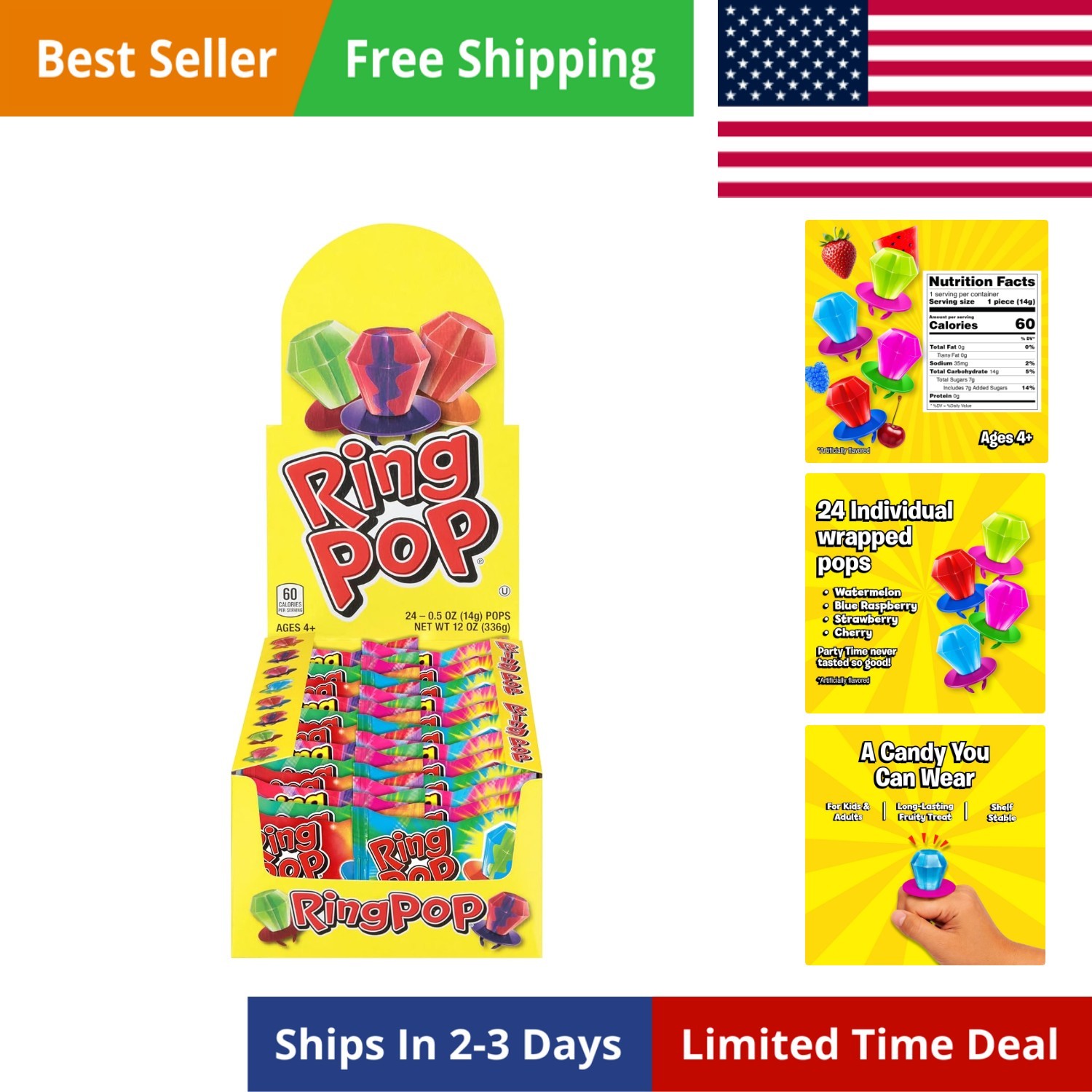 Lollipops – Bulk Candy Individually Wrapped Suckers Variety Party Pack- 24 Co…