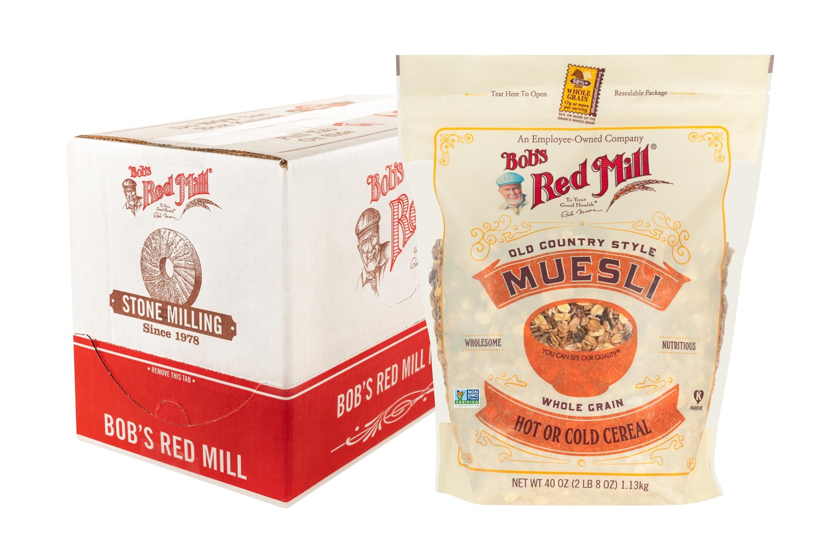 Old Country Style Muesli 40oz Pack of 4 Non GMO Whole Grain Vegan Kosher