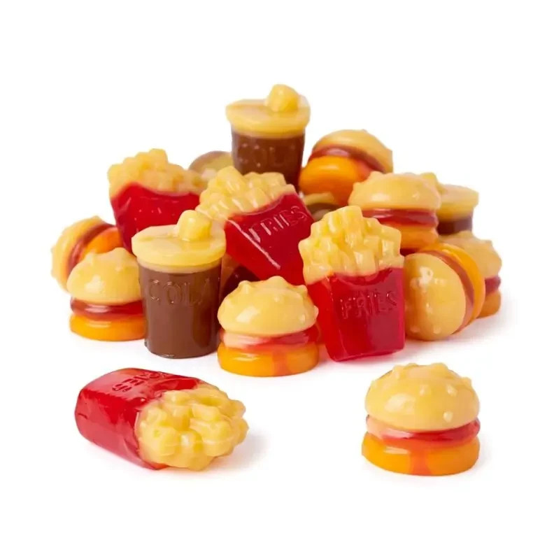 Gummy Fast Food 3D Gummies – Burger, Fries, Pizza, Novelty Fruit Candy for Party
