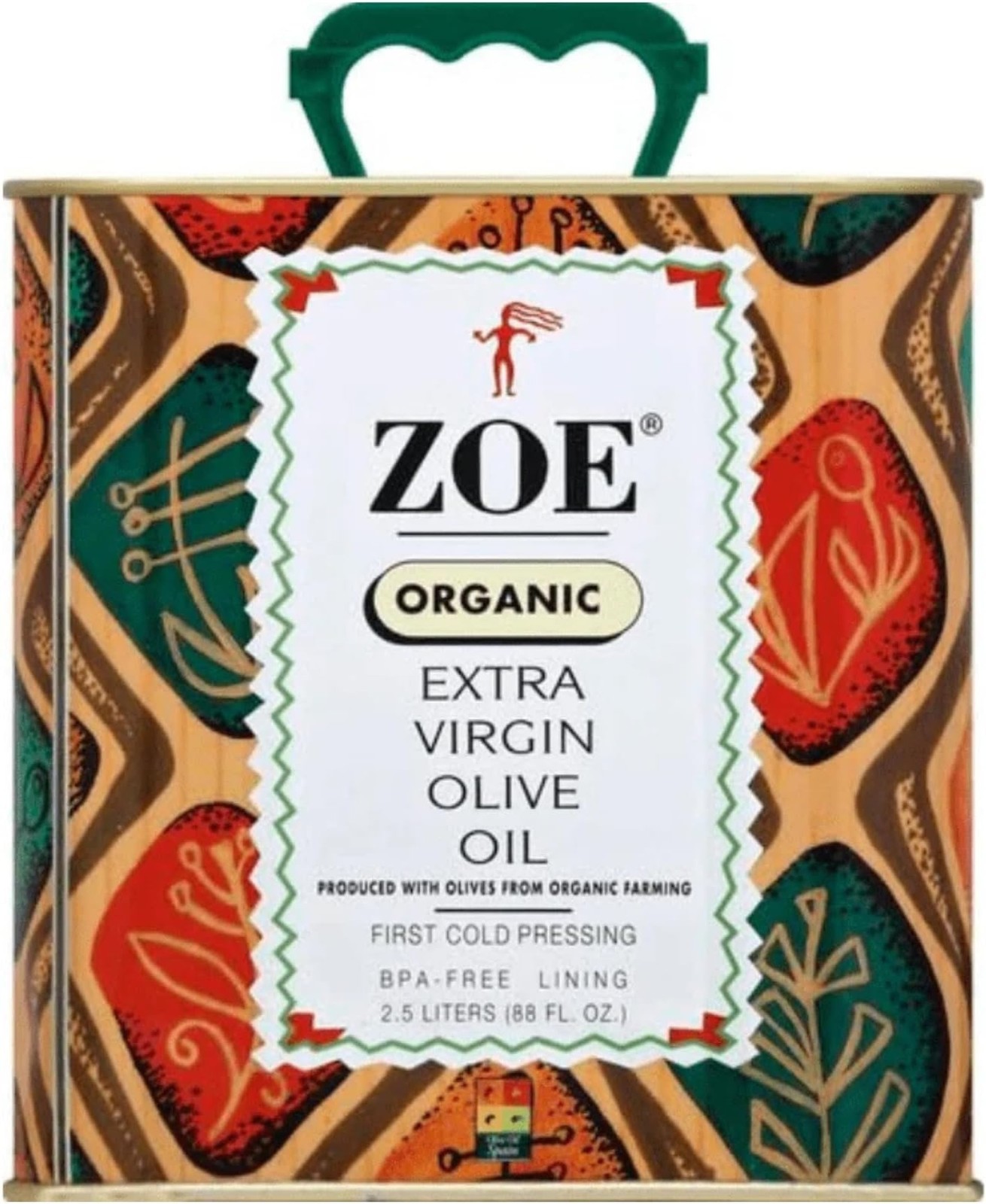 Zoe Organic Extra Virgin Olive Oil, 2.5 Liters