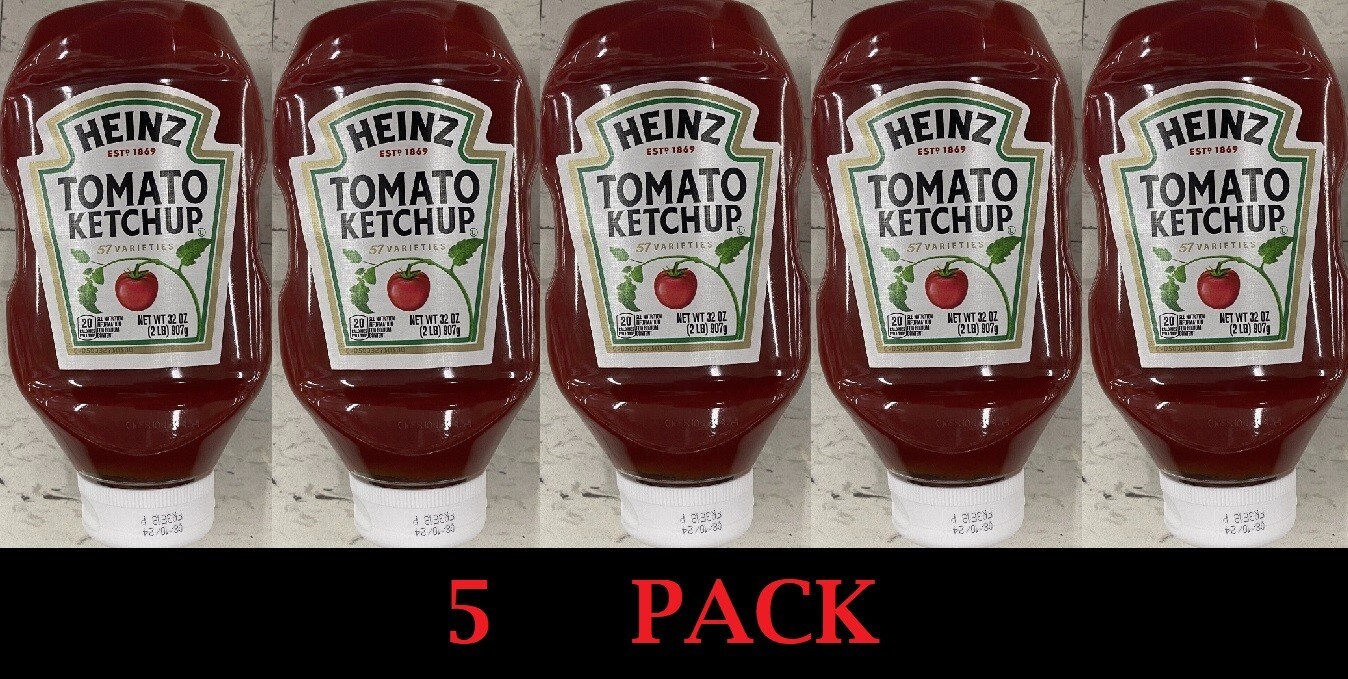 5x Heinz Tomato Ketchup VALUE BULK Size Bottle Tub 32 oz – FREE SHIP – 5 PACK