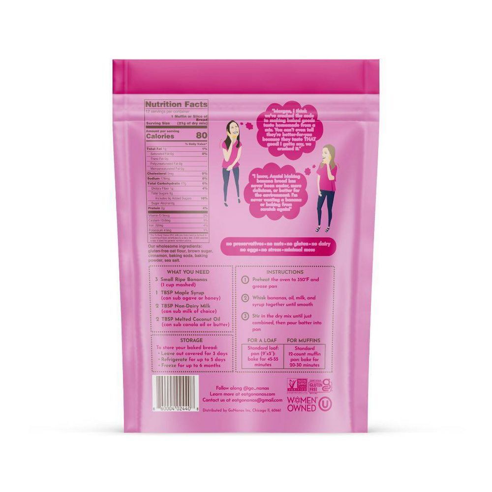 Gonanas Vegan Banana Bread Mix Original 8.95 Oz Pack Of 1