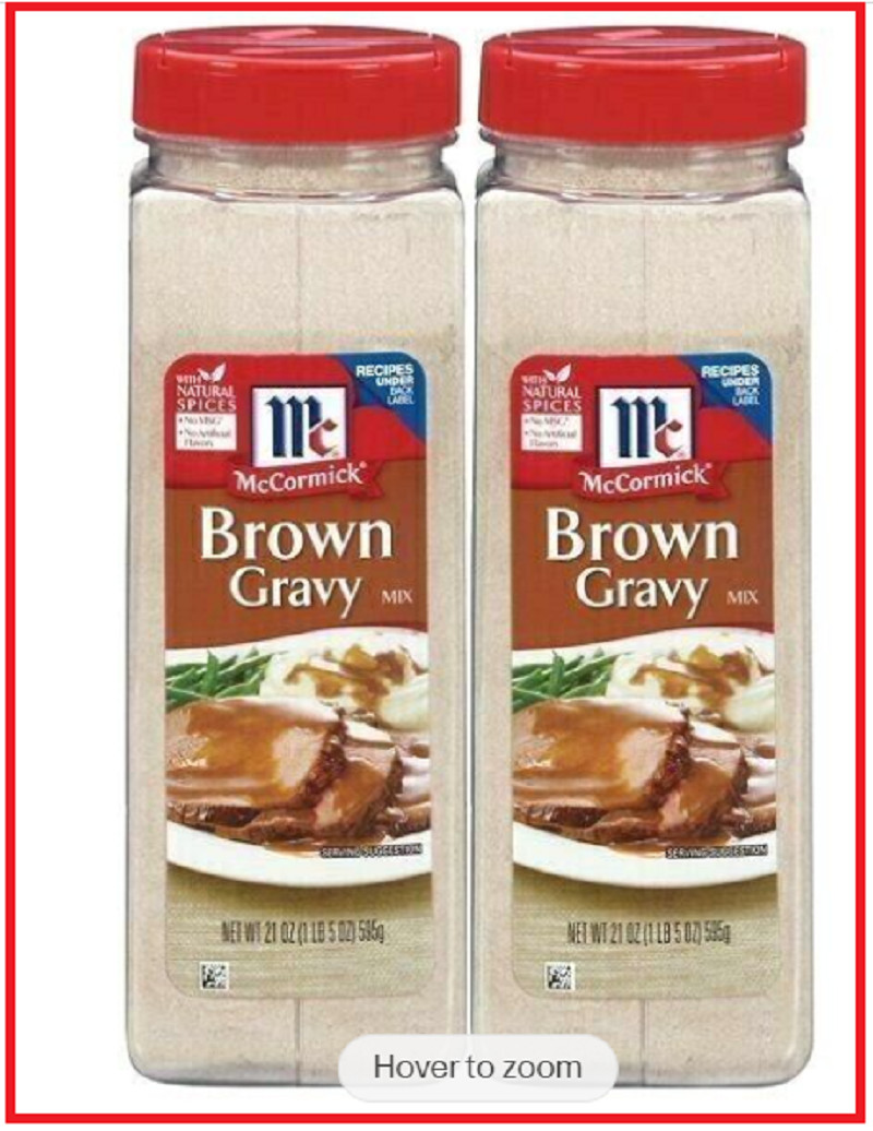 2-PACK McCormick Brown Gravy Mix (21oz. 595g) – Lump-Free No-Artificial Flavors