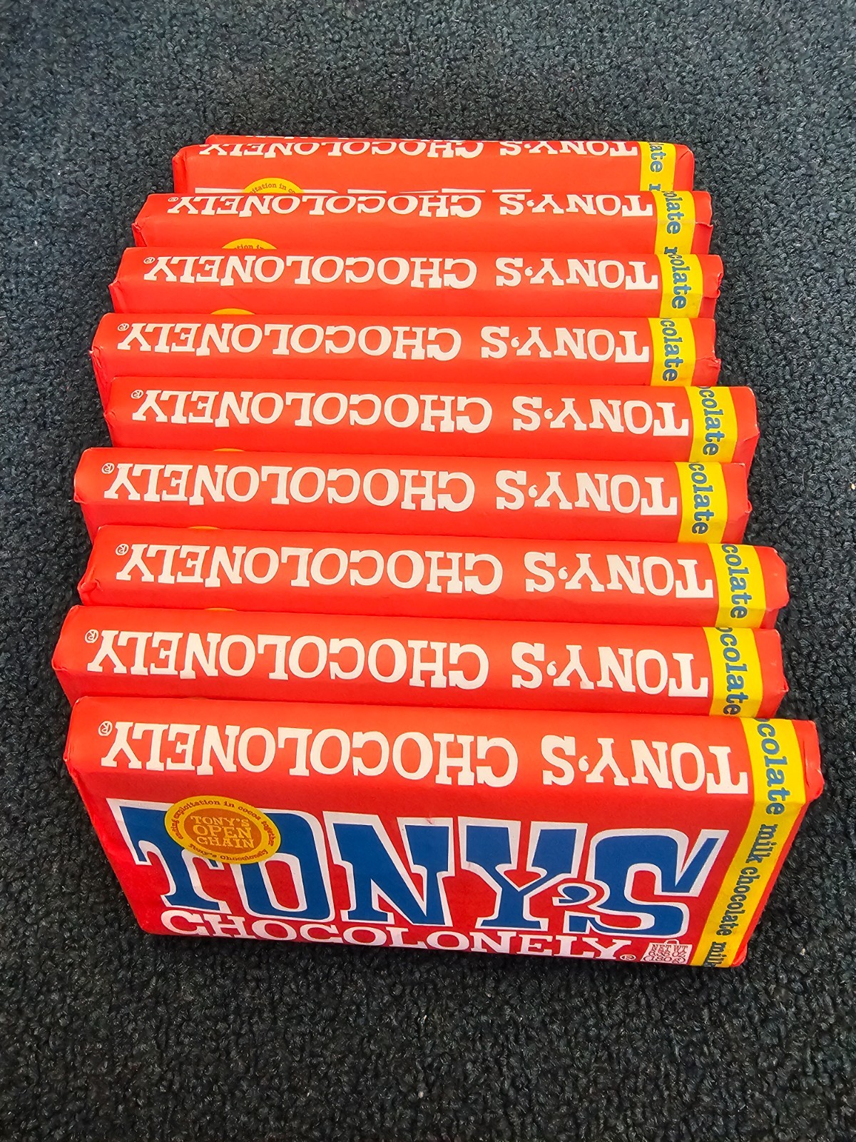 10 BARS Tony`s Chocolonely Milk Chocolate 6.35oz FULL SIZE BARS Exp 3.27 Å7j
