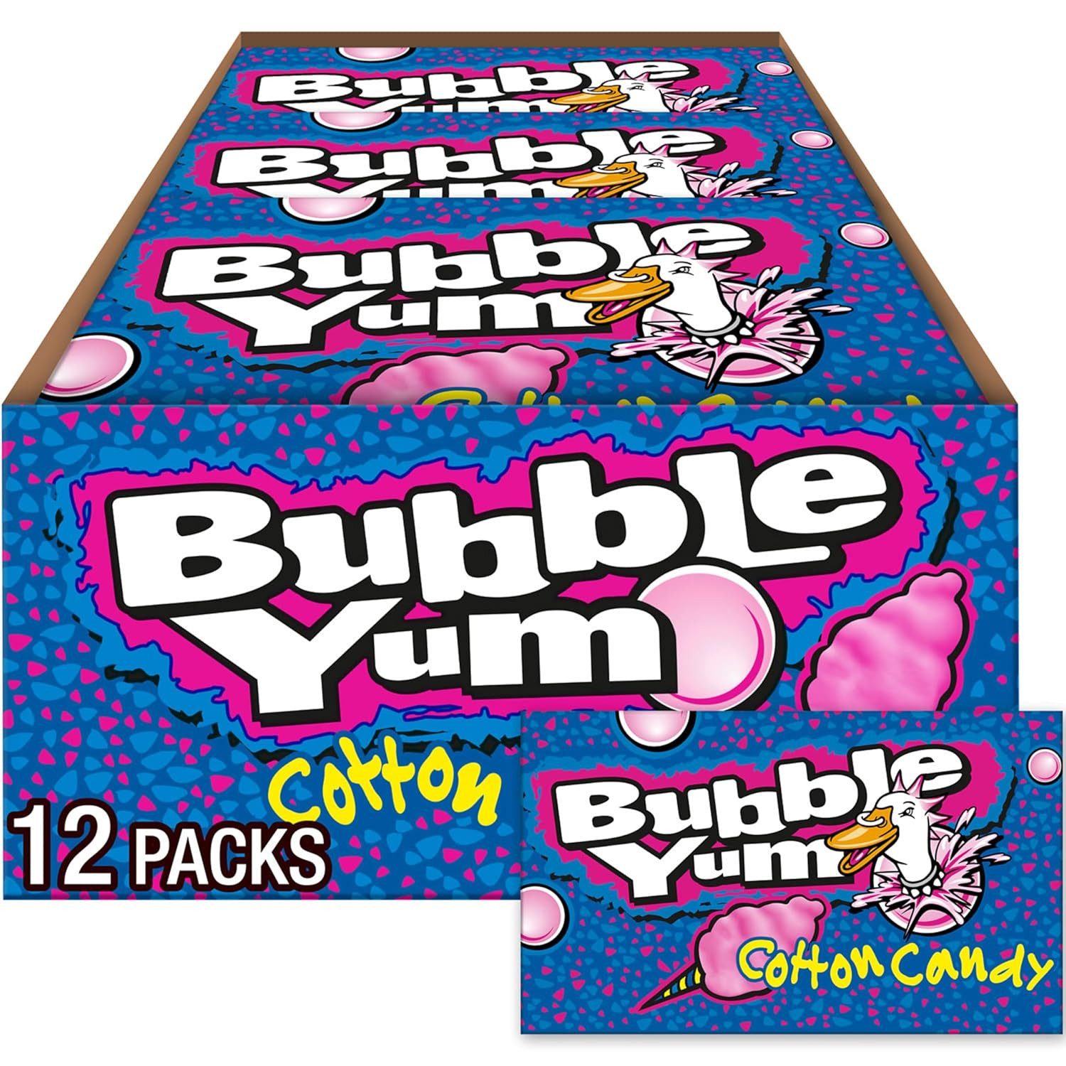 Cotton Candy Flavored Chewy, Bubble Gum Packs, 2.82 Oz (12 Count)