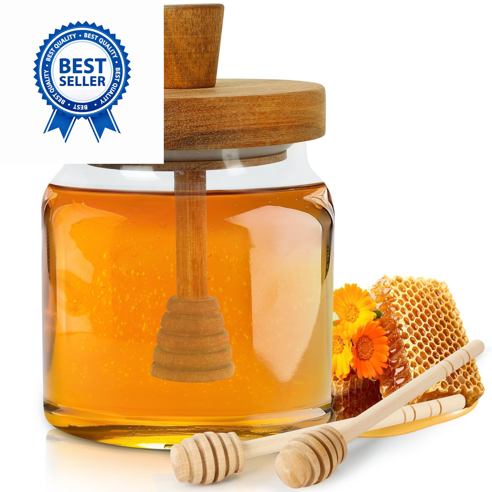 Loscarol Honey Pot 3.66 inches (length) x 5.3 (height), Transparent