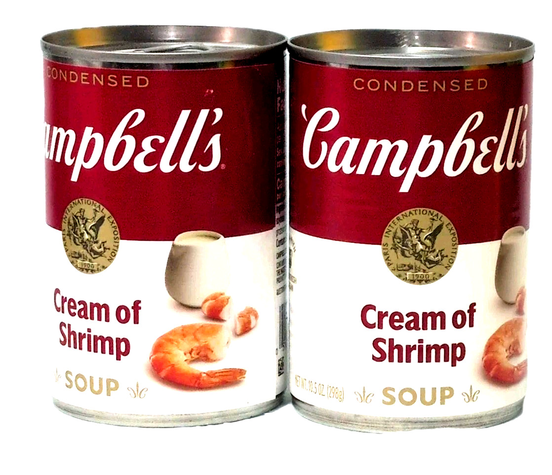 Campbell’s Cream of Shrimp Soup 10.5 oz ea 2 cans Exp. 3/27