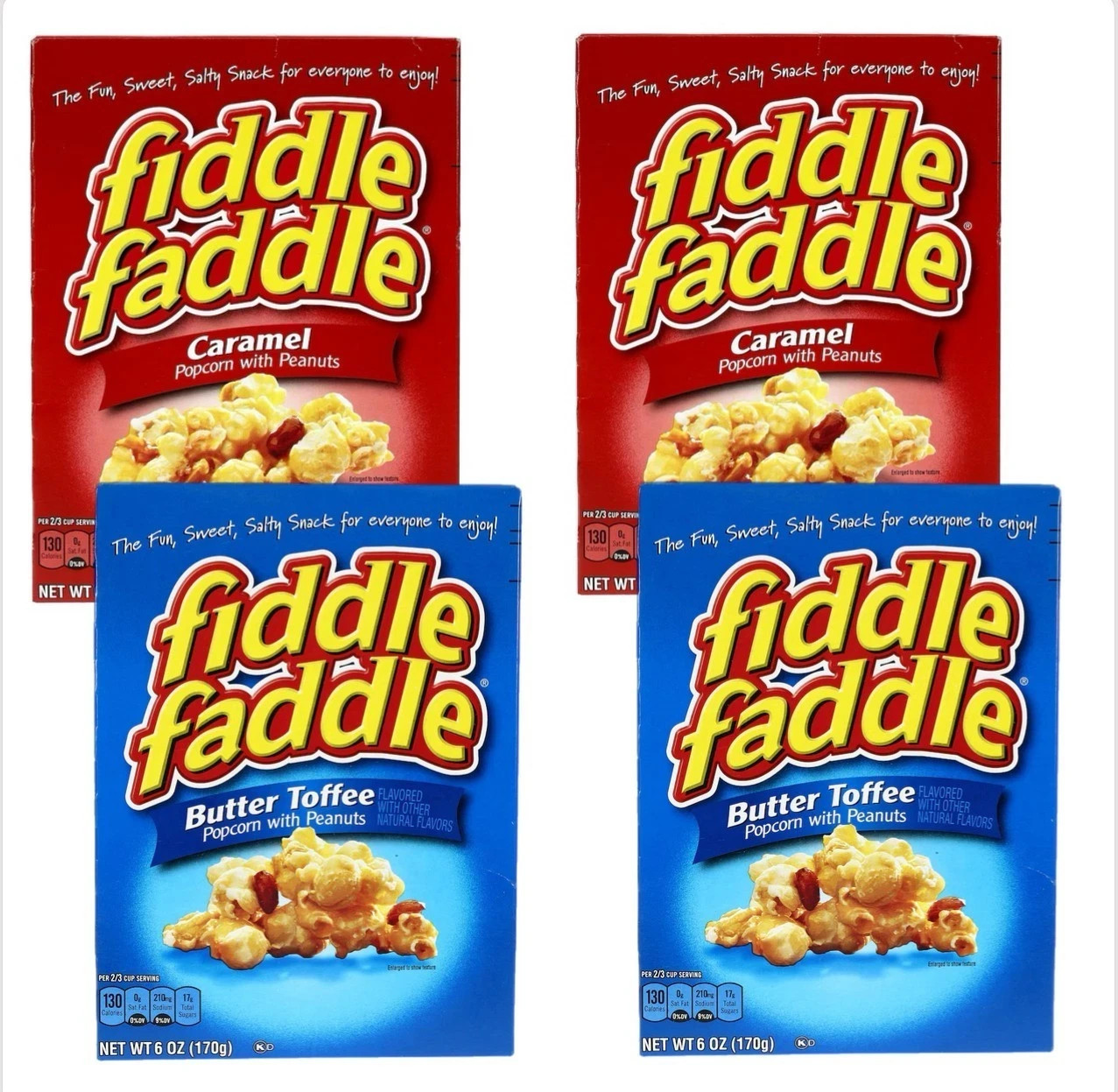 Sweet & Buttery Delight- Fiddle Faddle Variety 4 Pack Caramel Bliss