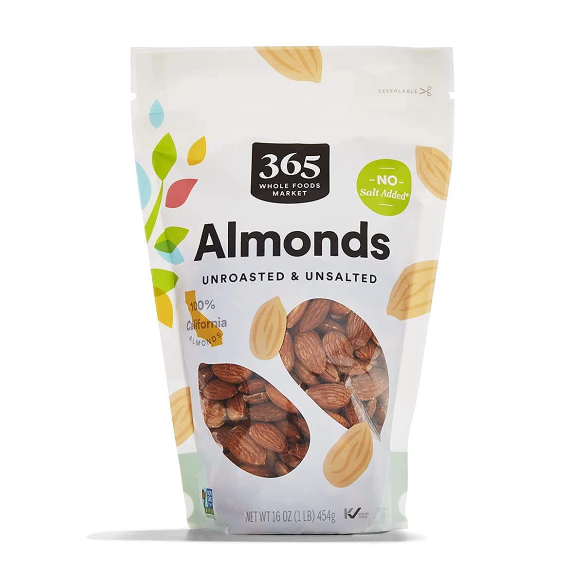 Raw Almonds Whole 16oz Unsalted Healthy Snack Nut Food