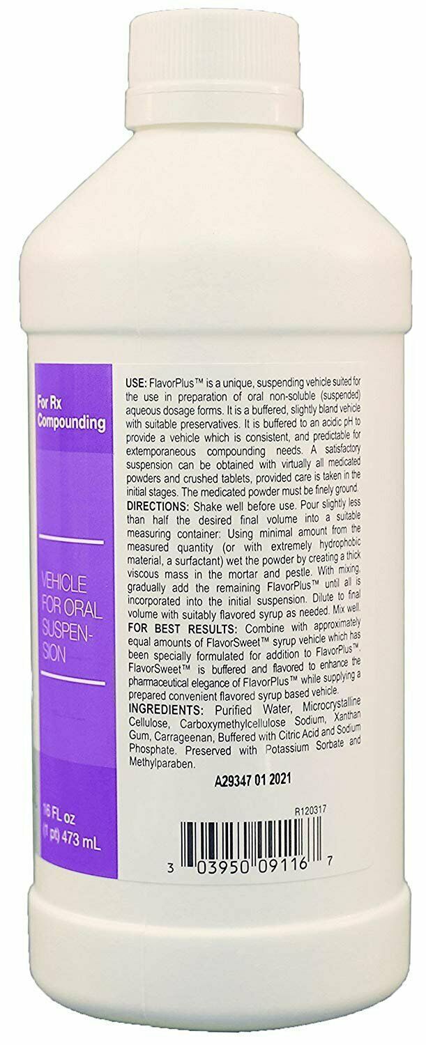 Humco Brand Flavor Plus Oral Pharmacy Compounding Suspending Vehicle 16 Ounce