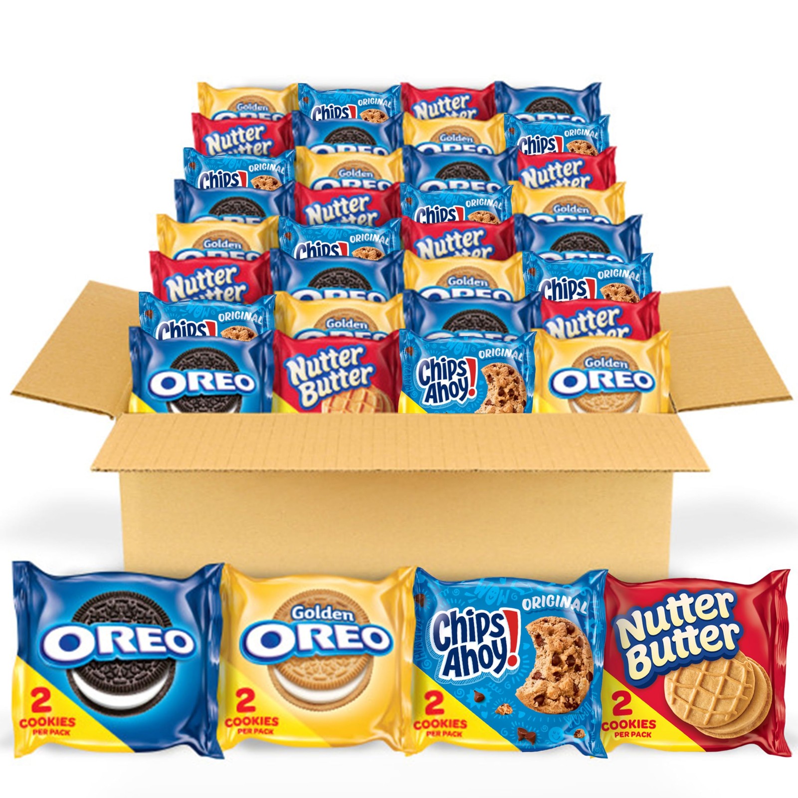 Original & Golden Cookies, CHIPS AHOY!, Nutter Butter Variety Pack, 56 Packs