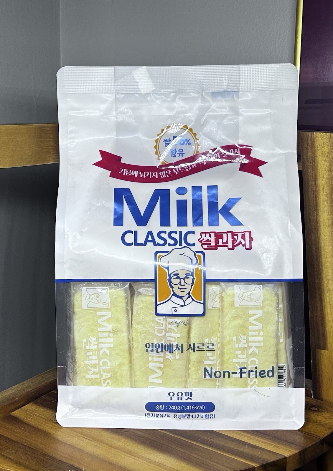Korean Milk Classic Rice Cracker Cake 240G (240G, Milk)- NEW SEALED