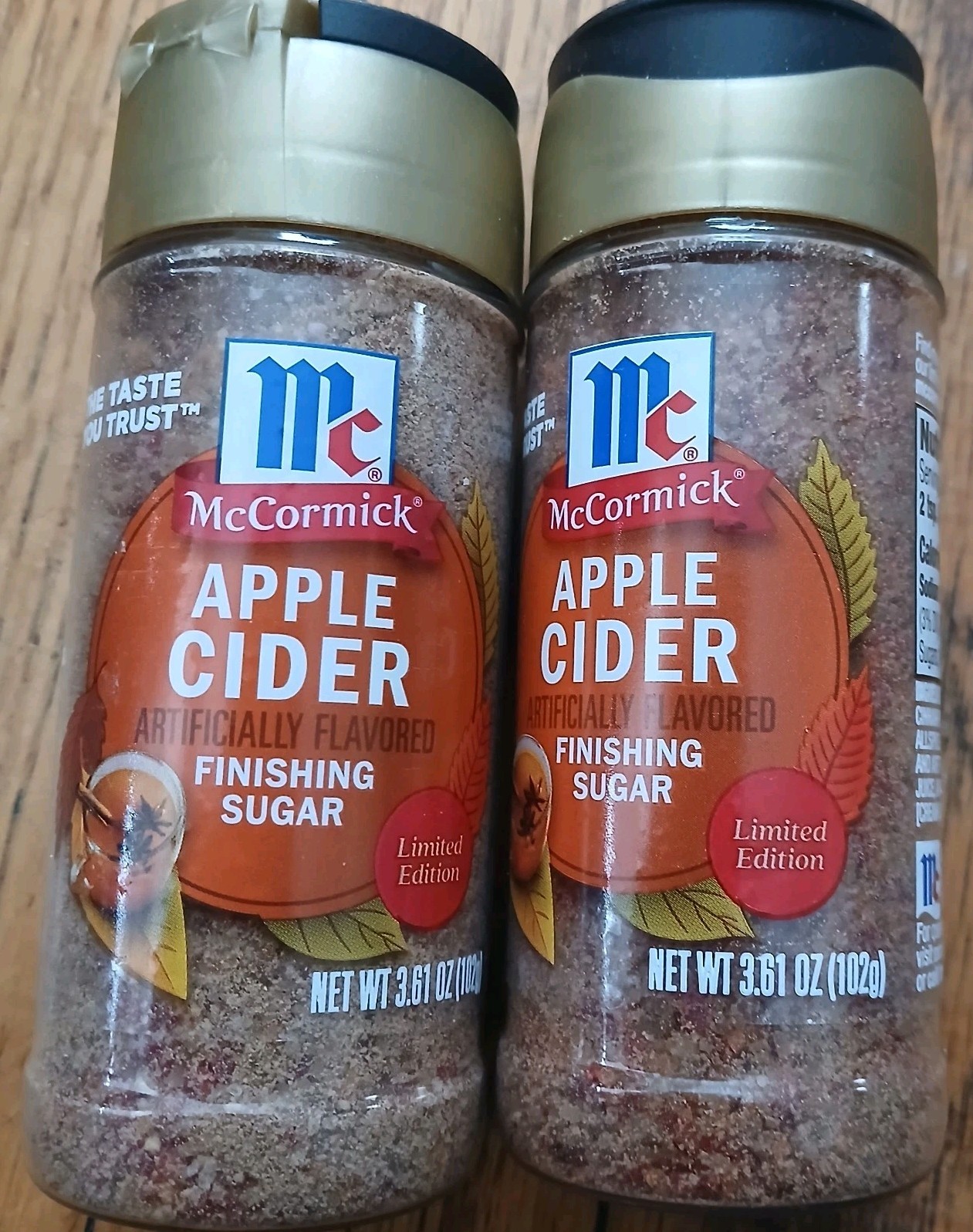 McCormick Apple Cider Finishing Sugars, 3.81oz. Expires May 2027