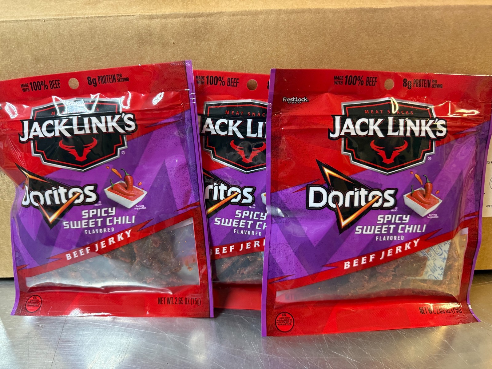 3ct – 2.65oz Jack Link’s Doritos Spicy Sweet Chili Beef Jerky Best By 02/02/2027