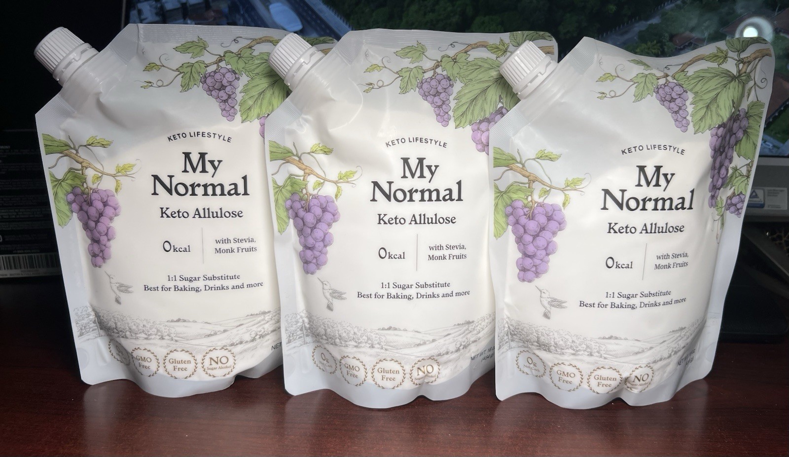 Set of 3 My Normal Keto Powdered Allulose 16oz 99.8% Allulose Monk Fruit Stevia