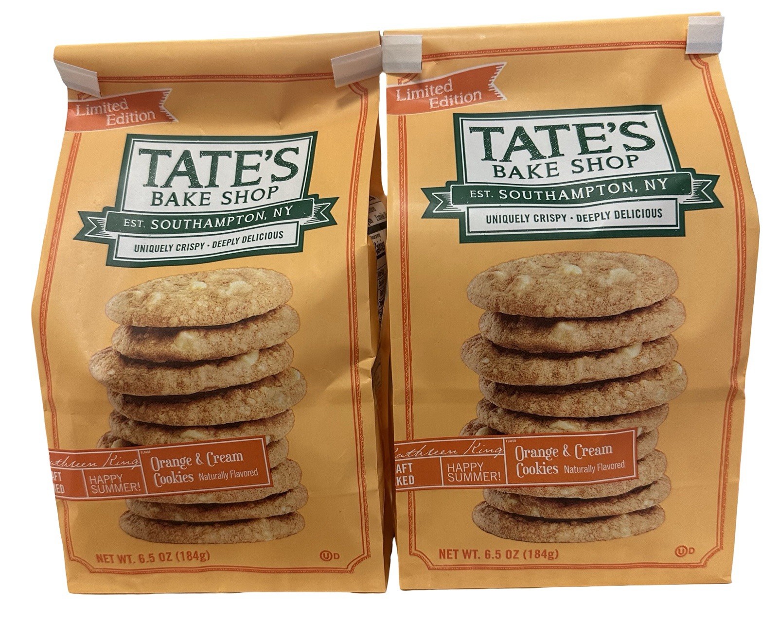 Orange & Cream Cookies – Limited Edition – Tate’s Bake Shop 6.5oz 2 Bags