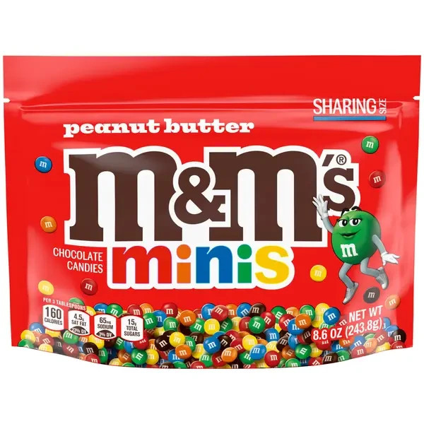 M&M’s Minis Peanut Butter Milk Chocolate Candy, Sharing Size, 8.6 oz