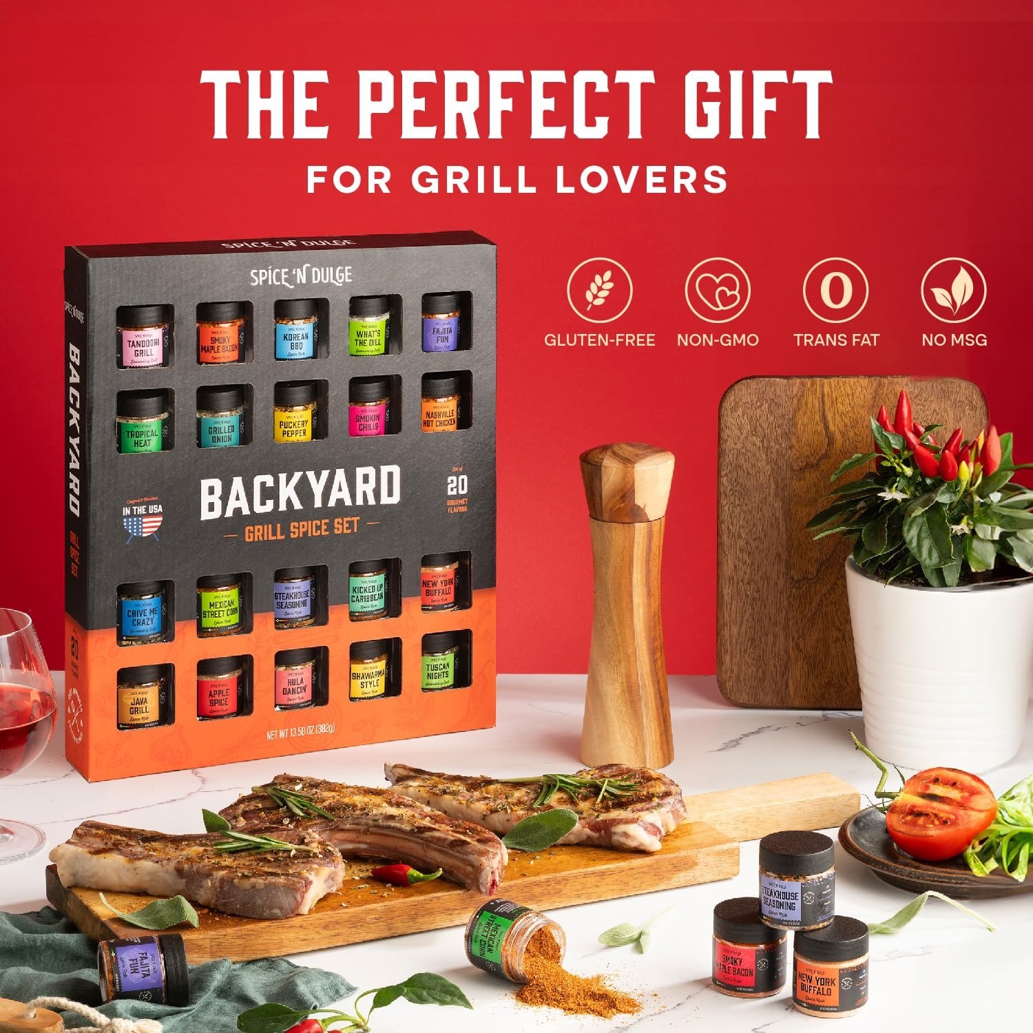 20 Bold Seasonings Gift Set: Perfect BBQ Set for Men & Culinary Adventurers