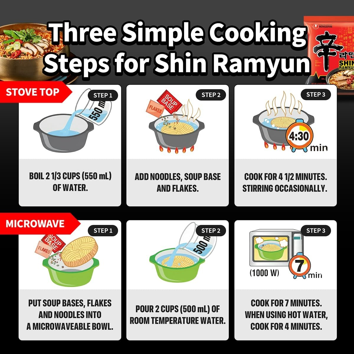 Quick & Spicy Shin Ramyun Noodles – 20 Pack, Rich Beef Flavored Instant Soup