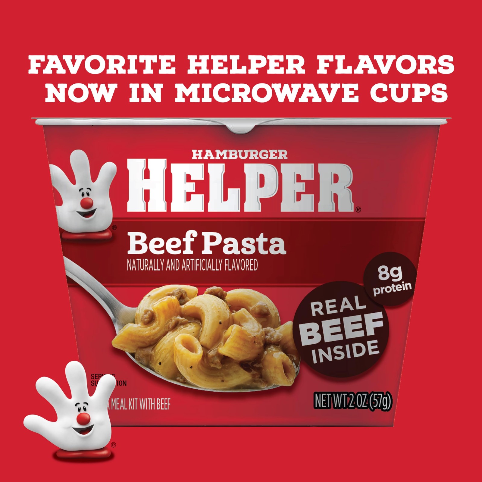 Hamburger Helper Beef Pasta Microwave Cup 2 oz 6 Pack No Artificial Flavors,…