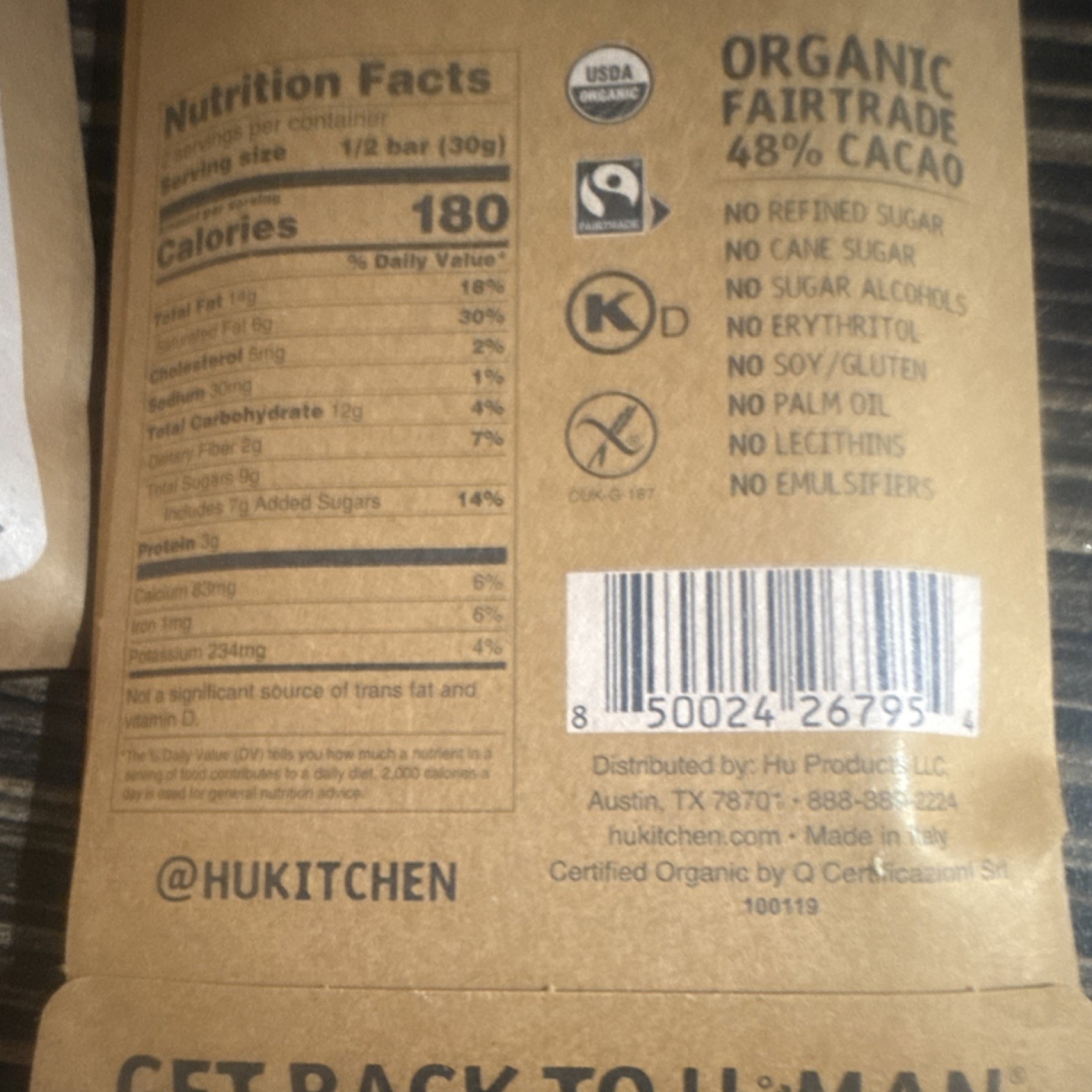 Hu Hazelnut Butter Crunch Milk Chocolate Bars Organic Fairtrade 6-Pack